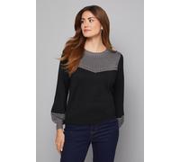 Wallis Contrast Studded Knitted Jumper In Black black S