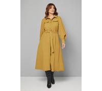 Wallis Crepe Pocket Detail Belted Midi Dress In Chartreuse chartreuse 18