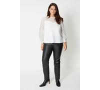 Wallis Curve Faux Leather Jeans In Black black 28