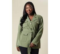 Wallis Curve Four Pocket Military Jacket In Light Khaki light khaki 28