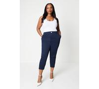 Wallis Curve Stretch Crop Trousers In Navy navy 28
