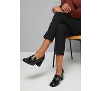 Wallis Daffie Snaffle Trim High Block Heeled Loafers In Black black 8