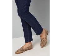 Wallis Daisy Faux Suede Snaffle Detail Loafers In Leopard leopard 5