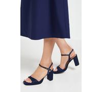 Wallis Daniella Soft Twist High Block Heel Platform Sandals In Navy navy