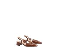 Wallis Daphnie Faux Leather Sling Back Block Heeled Toe Cap Court Shoes