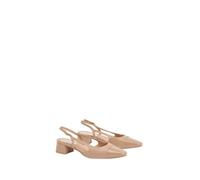 Wallis Daphnie Faux Leather Sling Back Block Heeled Toe Cap Court Shoes