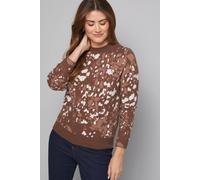 Wallis Deer Jacquard Jumper In Brown brown