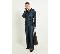 Wallis Denim Look Tie Side Shirt Co Ord In Indigo indigo
