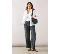 Wallis Denim Seam Detail Relaxed Jeans In Grey grey 14