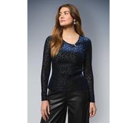 Wallis Devore Jersey Bar Detail Top In Navy navy