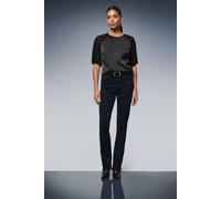 Wallis Devore Velvet Puff Sleeve Top In Black black 10