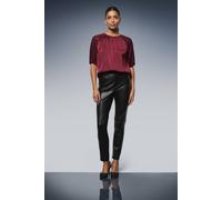 Wallis Devore Velvet Puff Sleeve Top In Wine wine 20