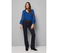 Wallis Dobby Flute Sleeve Top In Cobalt cobalt 14