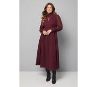 Wallis Dobby Tie Neck Detail Midaxi Dress In Plum plum 14