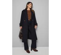 Wallis Women's Double Breasted Car Coat in Navy | Size: 14 Wallis Navy 14