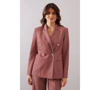 Wallis Double Breasted Pinstripe Blazer In Rust rust 14