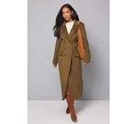 Wallis Double Breasted Pocket Detail Coat In Olive olive 16