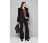 Wallis Double Breasted Puff Shoulder Jacket In Black black