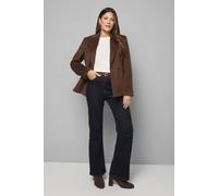 Wallis Double Breasted Puff Shoulder Jacket In Chocolate chocolate 10