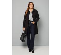 Wallis Double Crepe Pea Coat In Black black
