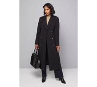 Wallis Women's Double Crepe Trench Coat in Black | Size: 14 Wallis Black 14