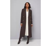 Wallis Double Crepe Trench Coat In Chocolate chocolate