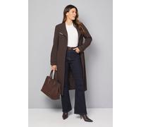 Wallis Double Crepe Wrap Belted Coat In Chocolate chocolate 16