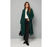 Wallis Double Crepe Wrap Belted Coat In Green green