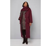 Wallis Women's Double Faced Scarf Detail Coat in Berry | Size: 12 Wallis Berry 12