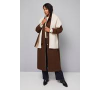 Wallis Double Faced Scarf Detail Coat In Chocolate chocolate