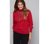 Wallis Women's Embellished Bow Blouson Jumper in Red | Size: XL Wallis Red XL