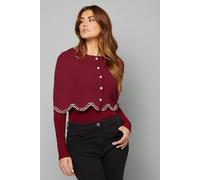 Wallis Embellished Knitted Cape In Plum plum L