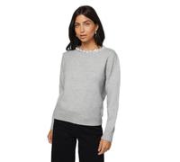 Wallis Embellished Neck Trim Jumper, XL, Grey Marl