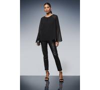 Wallis Embellished Open Back Blouse In Black black