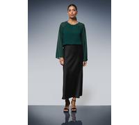 Wallis Embellished Open Back Blouse In Emerald emerald 20