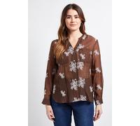 Wallis Women's Embroidered Overhead Shirt in Chocolate | Size: 10 Wallis Chocolate 10