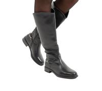 Wallis Emma Faux Leather Stirrup Detail Knee High Riding Boots, 5, black