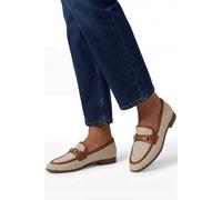 Wallis Erin Textile Snaffle Detail Flat Loafers In Brown brown