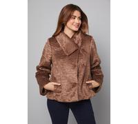 Wallis Faux Fur Collar Detail Coat In Mink mink 22