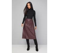 Wallis Faux Leather Pleated Wrap Skirt In Wine wine 20