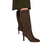 Wallis Women's Faux Suede Round Toe High Heel Knee Boots in Brown | Size: 6 Wallis Brown 6