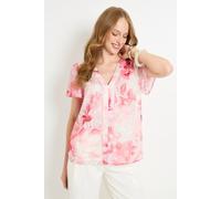 Wallis Floral Burn Out Lace Insert Blouse In Pink pink
