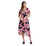 Wallis Floral Chiffon Sequin Insert Midi Dress In Black black