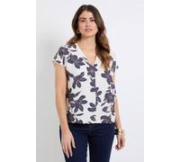 Wallis Floral Grown On Sleeve Lace Detail Top In Ivory ivory