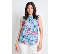 Wallis Floral Organza Sleeveless Blouse In Blue blue