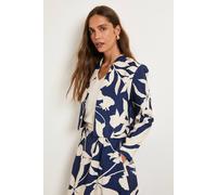 Wallis Women's Floral Ottoman Twill Jacket in Navy | Size: 14 Wallis Navy 14