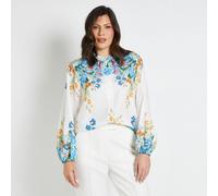 Wallis Floral Placement Shirt WHITE FLORAL SIZE 10