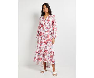 WALLIS Floral Print Button Midaxi Dress Shift Dress 14