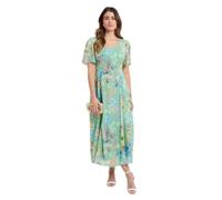 Wallis Women's Floral Print Chiffon Midi Dress in Green | Size: 12 Wallis Green 12
