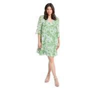 Wallis Floral Print Ruffle Shift Dress, 18, Green